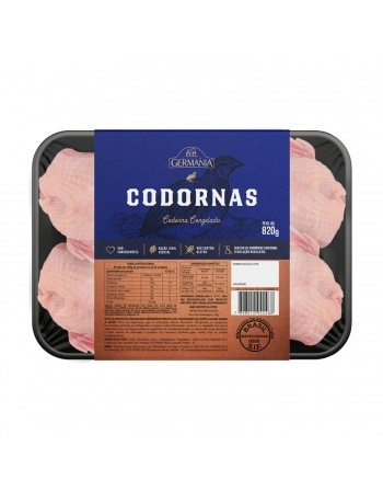 CODORNA INTEIRA CONG SEM MIUDOS VILLA GERMANIA BDJ 820G (4X205G)(CX 9,84KG)P.FIXO