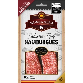 SALAME TIPO HAMBURGUES FATIADO MONTANERA 80G