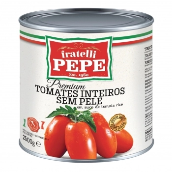 TOMATE ITALIANO PELADO INTEIRO FRATELLI PEPE LT 2,50KG VENDA ESPECIAL
