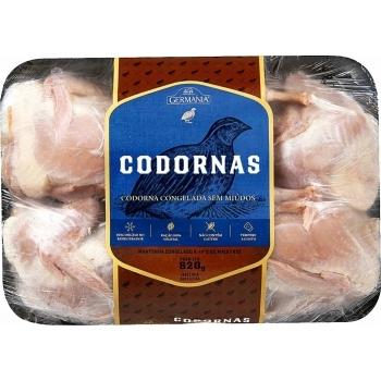 CODORNA INTEIRA CONG SEM MIUDOS VILLA GERMANIA SC 820G (4UND) (CX 11,68KG)P.FIXO