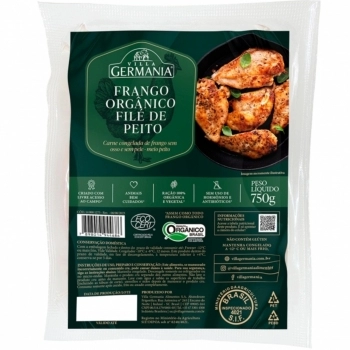 FILE DE PEITO DE FRANGO ORGANICO CONGELADO VILLA GERMANIA 750G(CX 12KG)P.FIXO