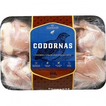 CODORNA INTEIRA CONG SEM MIUDOS VILLA GERMANIA SC 820G (4UND) (CX 11,68KG)P.FIXO