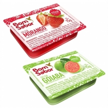 GELEIA MORANGO/GOIABA BOM SABOR CX 144 X 15G
