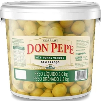 AZEITONA VERDE FATIADA DON PEPE BD 1,8KG